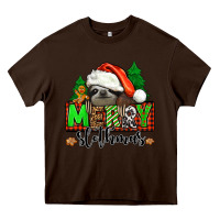Chocolate Brown merry slothmas Heavy Core Tee - Jasminsmagicworld