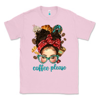 Bubblegum Pink coffee please messy bun with coffee bean bbs Classic Tee - BundleAndBundleShop