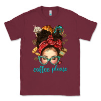 Burgundy coffee please messy bun with coffee bean bbs Classic Tee - BundleAndBundleShop