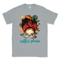 Heather Grey coffee please messy bun with coffee bean bbs Classic Tee - BundleAndBundleShop