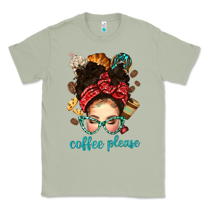 Coffee Please Messy Bun With Coffee Bean Bbs Classic Tee by BundleAndBundleShop | Teevron