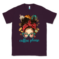 Plum coffee please messy bun with coffee bean bbs Classic Tee - BundleAndBundleShop