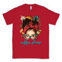 Red coffee please messy bun with coffee bean bbs Classic Tee - BundleAndBundleShop