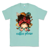 Seafoam coffee please messy bun with coffee bean bbs Classic Tee - BundleAndBundleShop