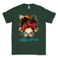 Sports Green coffee please messy bun with coffee bean bbs Classic Tee - BundleAndBundleShop