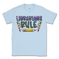 Dusty Blue librarians rule Classic Tee - CowhideDigitalArt