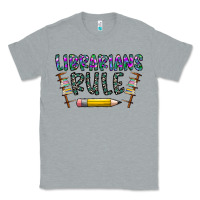 Heather Grey librarians rule Classic Tee - CowhideDigitalArt
