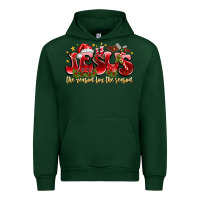 Forest Green Jesus The Reason For The Season Urban Hoodie - CowhideDigitalArt