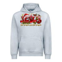 Heather Grey Jesus The Reason For The Season Urban Hoodie - CowhideDigitalArt