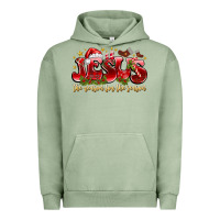 Pigment Oil Green Jesus The Reason For The Season Urban Hoodie - CowhideDigitalArt