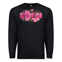 Black Survivor Breast Cancer Premium Sweatshirt - FaDigitalArtStudio