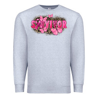 Heather Grey Survivor Breast Cancer Premium Sweatshirt - FaDigitalArtStudio