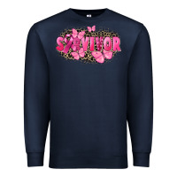 Navy Survivor Breast Cancer Premium Sweatshirt - FaDigitalArtStudio