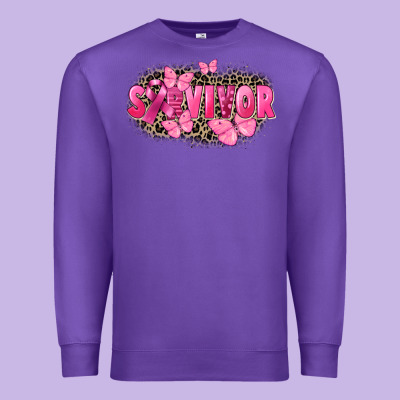 Survivor Breast Cancer Premium Sweatshirt Designed By Fadigitalartstudio