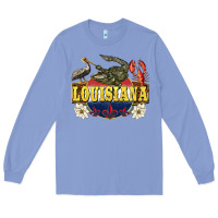 Colony Blue louisiana state Long Sleeve Tee - BarkalooDesign