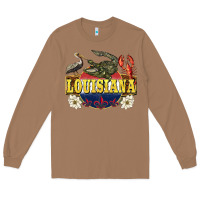 Toasted Coconut louisiana state Long Sleeve Tee - BarkalooDesign