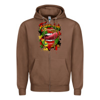 Chestnut free ish juneteenth lips Zipper Hoodie - CowGirlArtShop