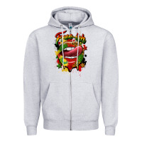 Heather Grey free ish juneteenth lips Zipper Hoodie - CowGirlArtShop