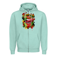 Seafoam free ish juneteenth lips Zipper Hoodie - CowGirlArtShop