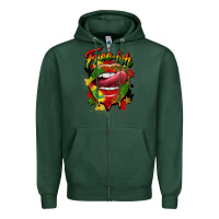 Sports Green free ish juneteenth lips Zipper Hoodie - CowGirlArtShop