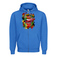 True Royal free ish juneteenth lips Zipper Hoodie - CowGirlArtShop