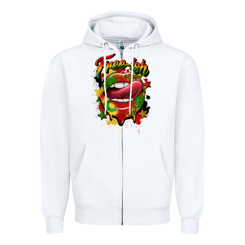 Free Ish Juneteenth Lips Zipper Hoodie by CowGirlArtShop | Teevron