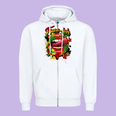 Free Ish Juneteenth Lips Zipper Hoodie Designed By Cowgirlartshop