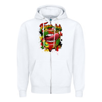 White free ish juneteenth lips Zipper Hoodie - CowGirlArtShop