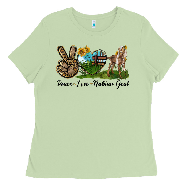 Peace Love Nubian Goat Ladies Tee by LillyAllenDesigns | Teevron