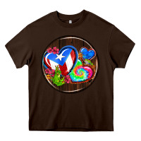 Chocolate Brown puerto rico coasters Heavy Core Tee - AdoDesignShop