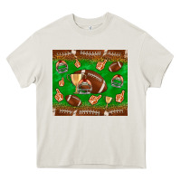 Cream football leopard Heavy Core Tee - NancyCooperArtShop