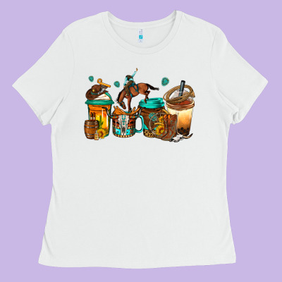 Rodeo Coffee Ladies Tee Designed By Jasminsmagicworld