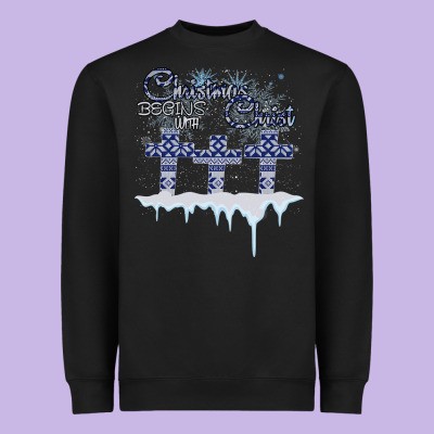 Christmas Christ Begins With Heavyweight Sweatshirt Designed By Bettercallsaul