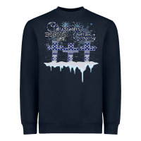 Navy Christmas Christ Begins With Heavyweight Sweatshirt - Bettercallsaul