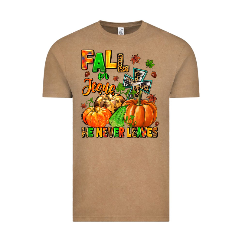 Fall For Jesus He Never Leaves Vintage Tee by MaliasSmallBusiness | Teevron
