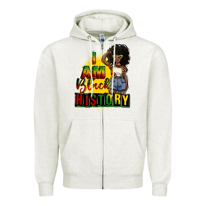 I Am Black History Juneteenth Zipper Hoodie by CowGirlArtShop | Teevron