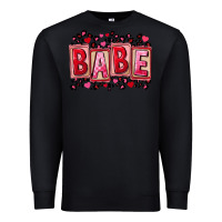 Black Valentine's Day babe Premium Sweatshirt - FaDigitalArtStudio