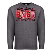 Charcoal Heather Valentine's Day babe Premium Sweatshirt - FaDigitalArtStudio
