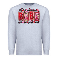 Heather Grey Valentine's Day babe Premium Sweatshirt - FaDigitalArtStudio