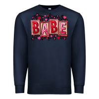 Navy Valentine's Day babe Premium Sweatshirt - FaDigitalArtStudio
