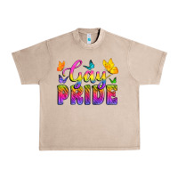French Oak Gay Pride With Butterfly Urban Heavy Tee - BundleAndBundleShop