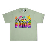 Oil Green Gay Pride With Butterfly Urban Heavy Tee - BundleAndBundleShop