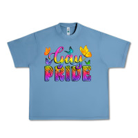 Pebble Blue Gay Pride With Butterfly Urban Heavy Tee - BundleAndBundleShop