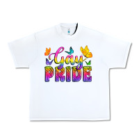 White Gay Pride With Butterfly Urban Heavy Tee - BundleAndBundleShop