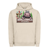 Pigment French Oak IWant Hippopota maps For Christmas Urban Hoodie - CowhideDigitalArt