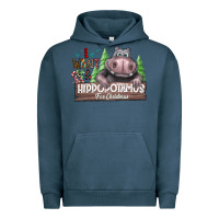 Pigment Midnight Navy IWant Hippopota maps For Christmas Urban Hoodie - CowhideDigitalArt