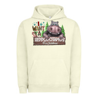 Pigment Pistachio IWant Hippopota maps For Christmas Urban Hoodie - CowhideDigitalArt
