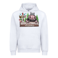 White IWant Hippopota maps For Christmas Urban Hoodie - CowhideDigitalArt