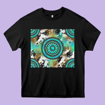 Gemstone Leopard Cowhide Heavy Core Tee Designed By Nancycooperartshop