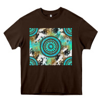 Chocolate Brown gemstone leopard cowhide Heavy Core Tee - NancyCooperArtShop